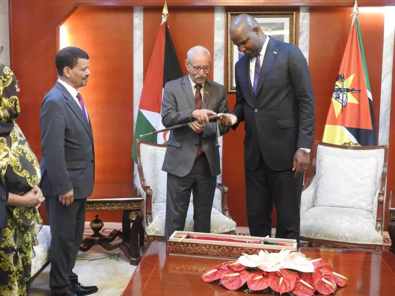 رئيس الجمهورية يستقبل من طرف الرئيس الموزمبيقي.